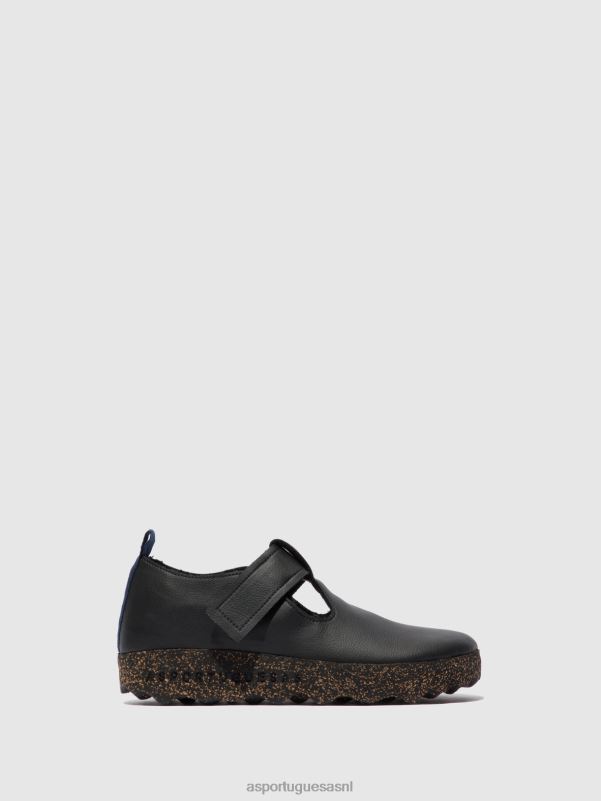 Mary Jane zwart veganistisch leer vrouwen Asportuguesas mary jane schoenen cate 6JPTP36 - Afbeelding 1