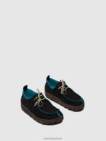 schoenen antraciet vrouwen Asportuguesas veterschoenen chatten 6JPTP57 - Afbeelding 2