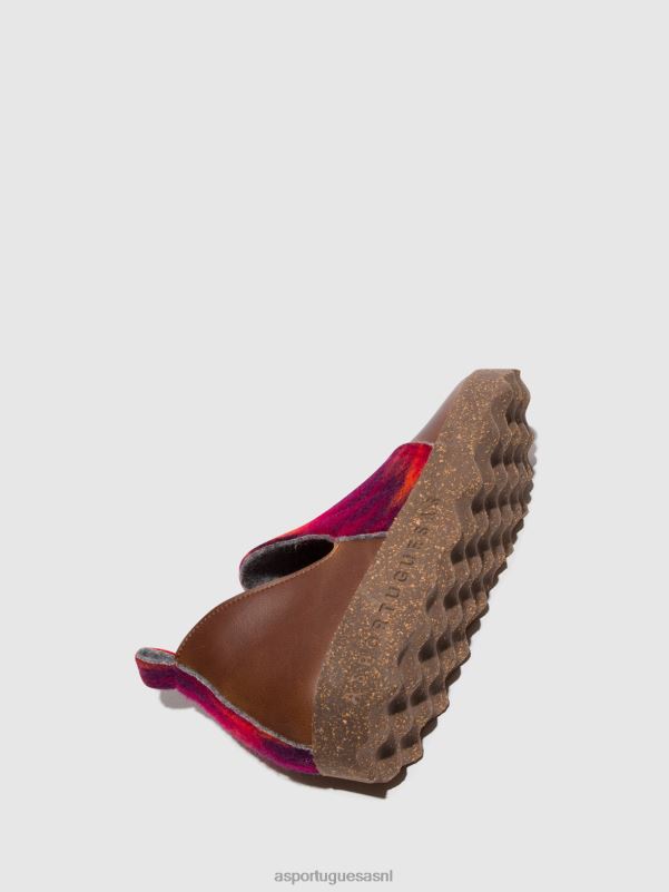 schoenen bruin/roze vrouwen Asportuguesas schoenen met ronde neus stad 6JPTP104 - Afbeelding 4