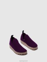 schoenen donkerpaars vrouwen Asportuguesas schoenen met ronde neus stad 6JPTP49 - Afbeelding 2