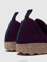 schoenen donkerpaars vrouwen Asportuguesas schoenen met ronde neus stad 6JPTP49 - Afbeelding 5