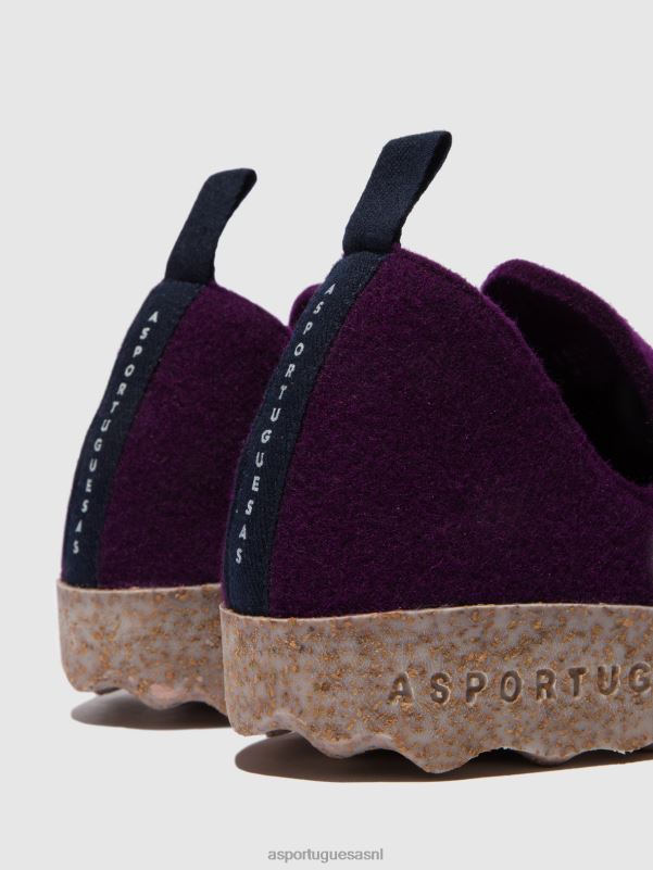 schoenen donkerpaars vrouwen Asportuguesas schoenen met ronde neus stad 6JPTP49 - Afbeelding 5