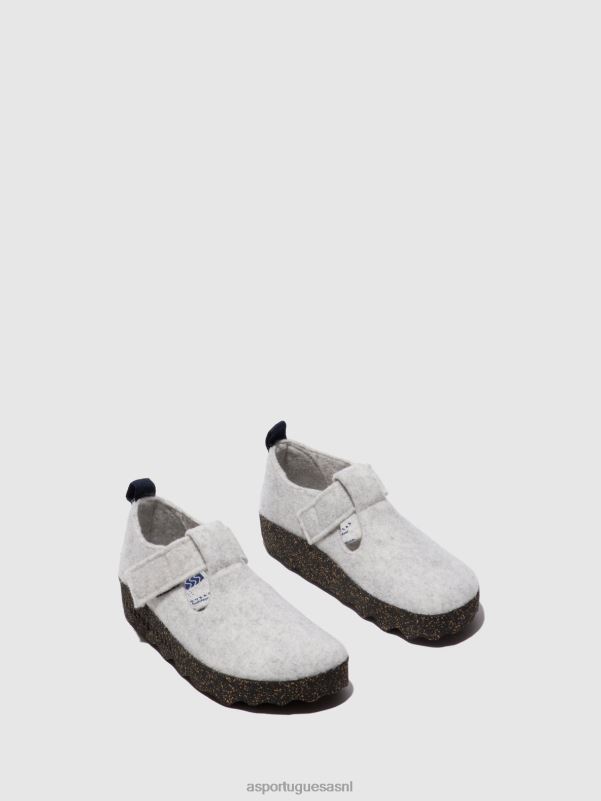 schoenen gebroken wit vrouwen Asportuguesas schoenen met klittenband cate 6JPTP118 - Afbeelding 2