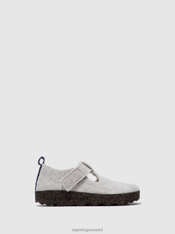 schoenen gebroken wit vrouwen Asportuguesas schoenen met klittenband cate 6JPTP118 - Afbeelding 1