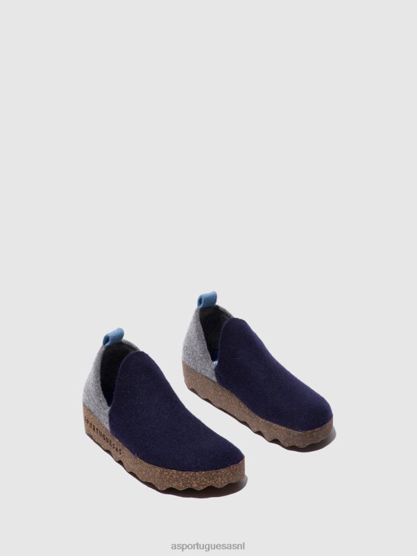 schoenen grijs blauw vrouwen Asportuguesas schoenen met ronde neus stad 6JPTP33 - Afbeelding 2