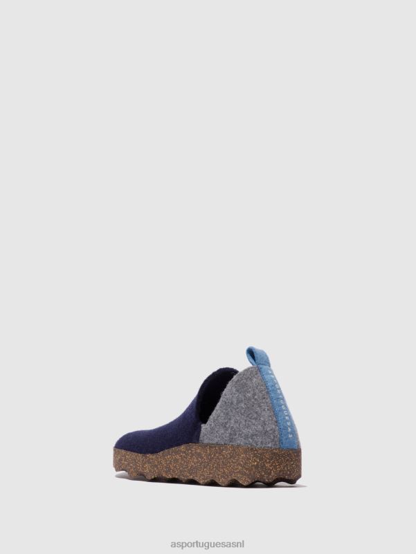 schoenen grijs blauw vrouwen Asportuguesas schoenen met ronde neus stad 6JPTP33 - Afbeelding 3