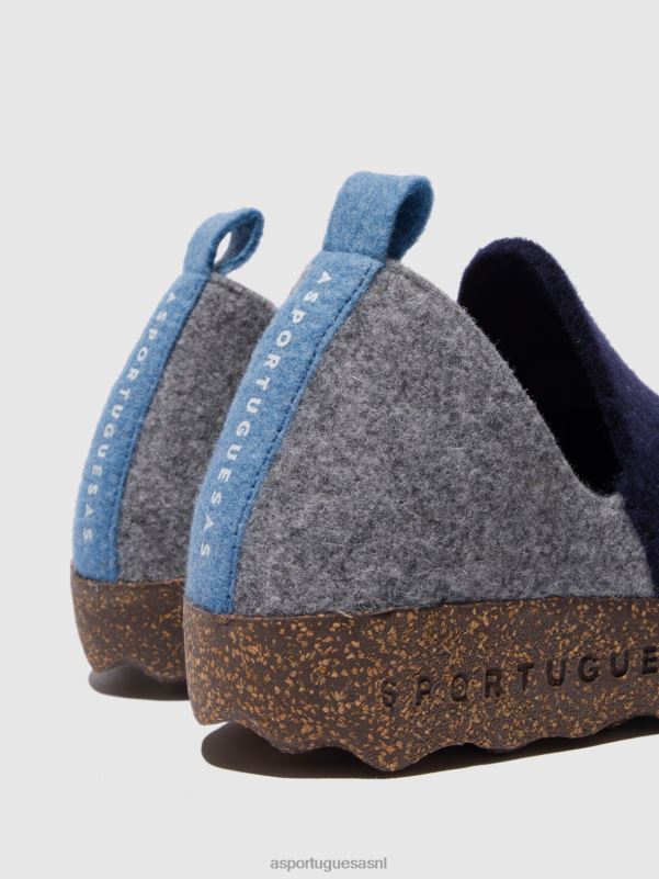 schoenen grijs blauw vrouwen Asportuguesas schoenen met ronde neus stad 6JPTP33 - Afbeelding 5