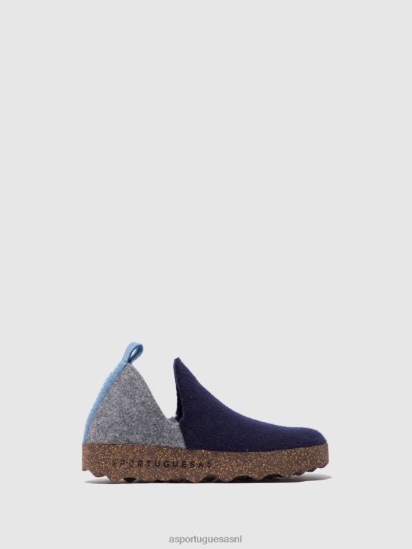 schoenen grijs blauw vrouwen Asportuguesas schoenen met ronde neus stad 6JPTP33 - Afbeelding 1