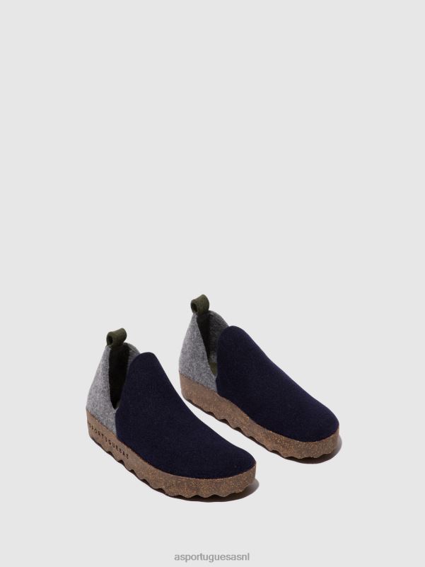 schoenen marine/beton vrouwen Asportuguesas schoenen met ronde neus stad 6JPTP98 - Afbeelding 2
