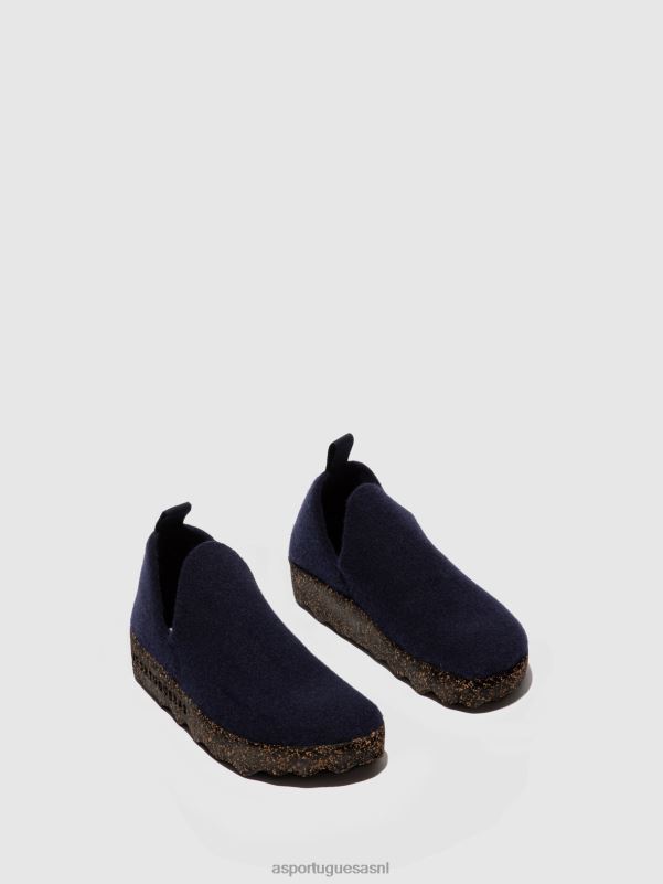 schoenen marine vrouwen Asportuguesas schoenen met ronde neus stad 6JPTP45 - Afbeelding 2