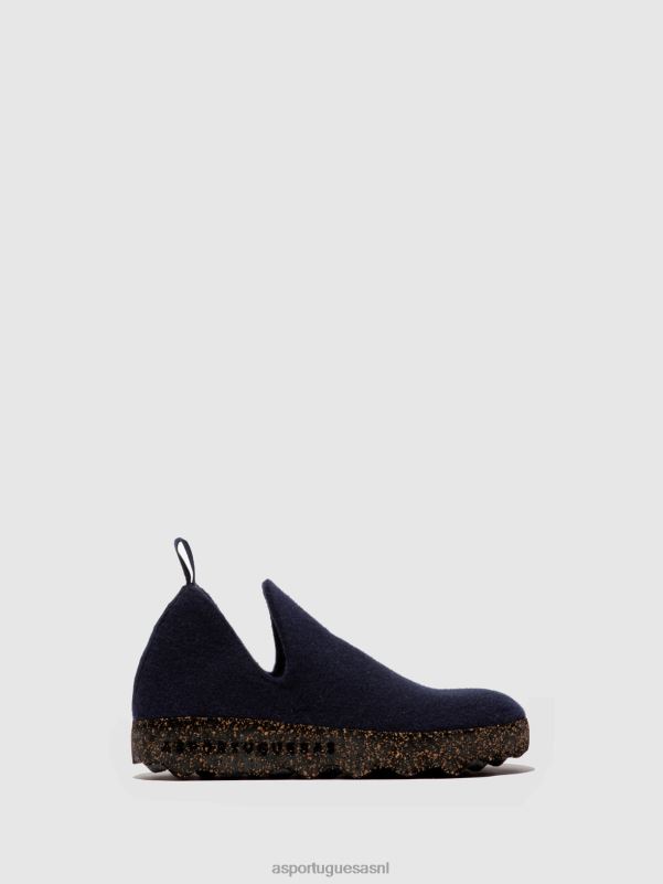 schoenen marine vrouwen Asportuguesas schoenen met ronde neus stad 6JPTP45 - Afbeelding 1