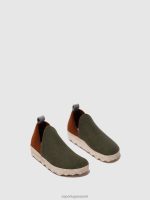 schoenen militair groen/bruin vrouwen Asportuguesas schoenen met ronde neus stad 6JPTP96 - Afbeelding 2