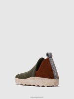 schoenen militair groen/bruin vrouwen Asportuguesas schoenen met ronde neus stad 6JPTP96 - Afbeelding 3