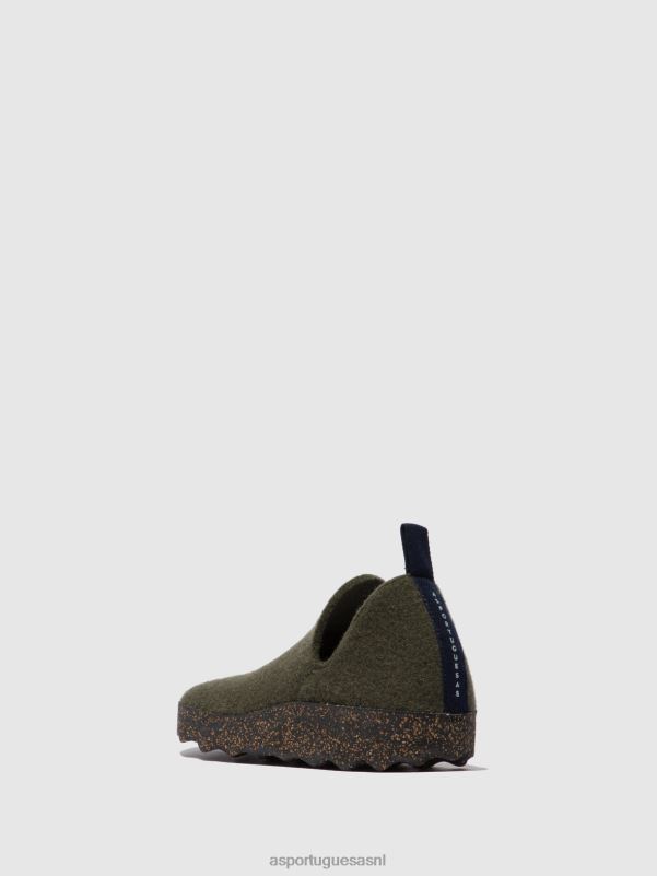 schoenen militair groen vrouwen Asportuguesas schoenen met ronde neus stad 6JPTP37 - Afbeelding 2