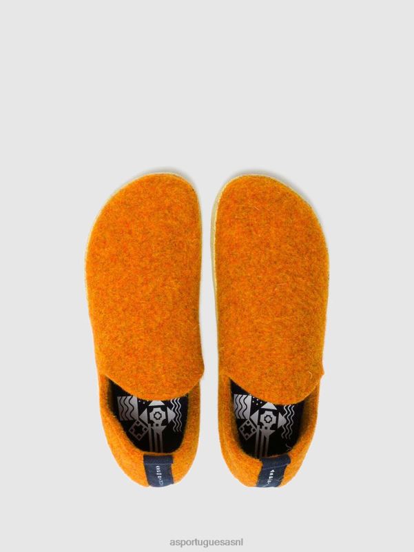schoenen oranje vrouwen Asportuguesas schoenen met ronde neus stad 6JPTP111 - Afbeelding 4