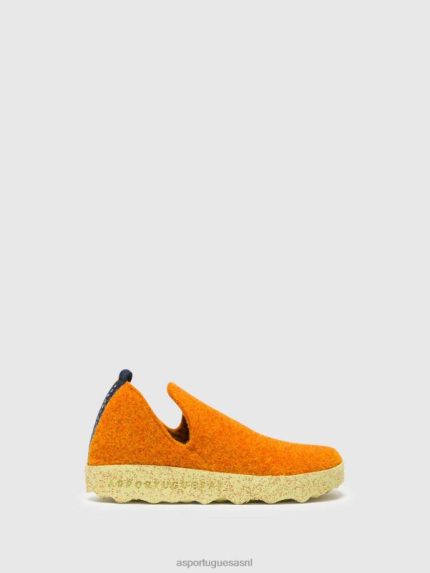 schoenen oranje vrouwen Asportuguesas schoenen met ronde neus stad 6JPTP111