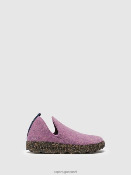 schoenen paars vrouwen Asportuguesas schoenen met ronde neus stad 6JPTP100