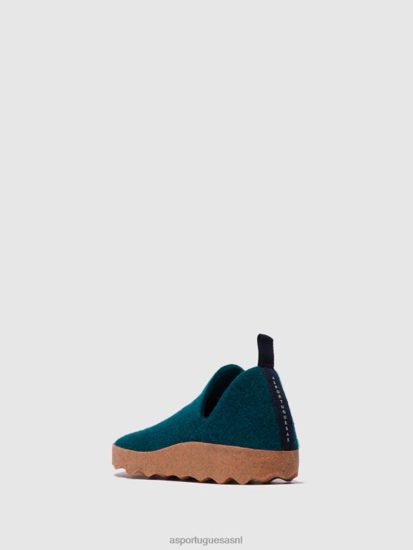 schoenen Pauw blauw vrouwen Asportuguesas schoenen met ronde neus stad 6JPTP34 - Afbeelding 2