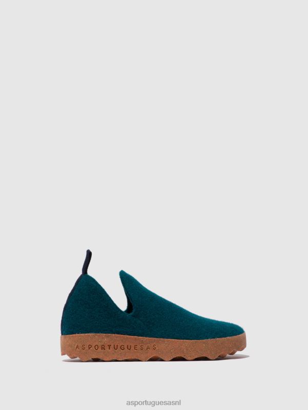 schoenen Pauw blauw vrouwen Asportuguesas schoenen met ronde neus stad 6JPTP34 - Afbeelding 1