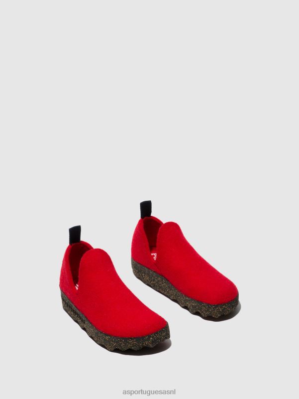 schoenen rood vrouwen Asportuguesas schoenen met ronde neus stad 6JPTP55 - Afbeelding 2