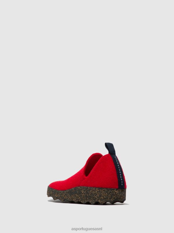 schoenen rood vrouwen Asportuguesas schoenen met ronde neus stad 6JPTP55 - Afbeelding 3
