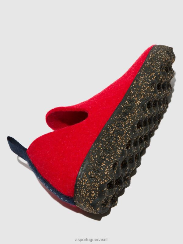 schoenen rood vrouwen Asportuguesas schoenen met ronde neus stad 6JPTP55 - Afbeelding 4