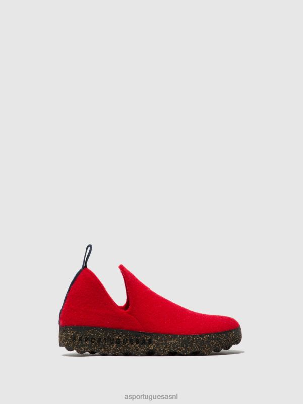 schoenen rood vrouwen Asportuguesas schoenen met ronde neus stad 6JPTP55 - Afbeelding 1