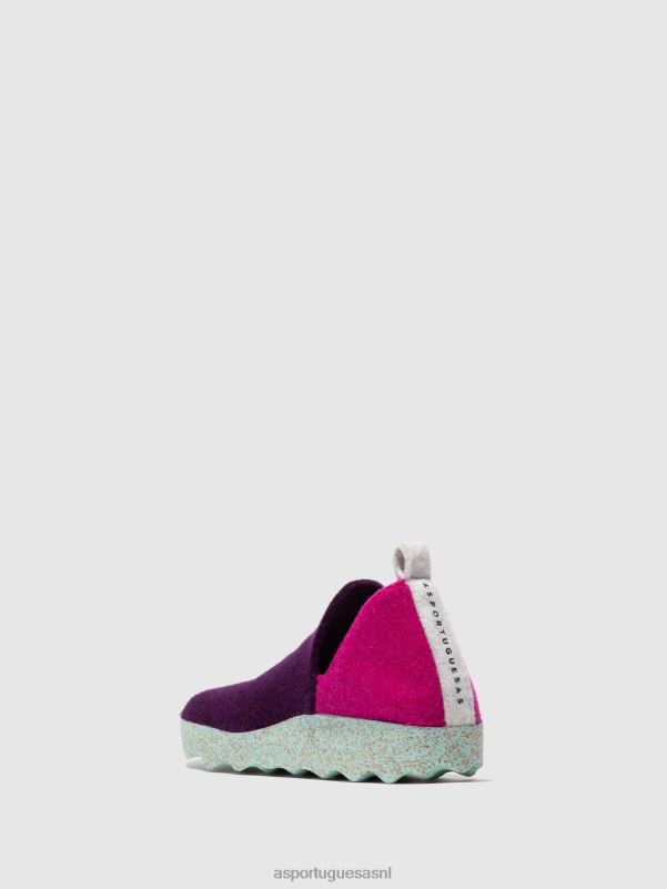 schoenen roze paars vrouwen Asportuguesas schoenen met ronde neus stad 6JPTP50 - Afbeelding 3