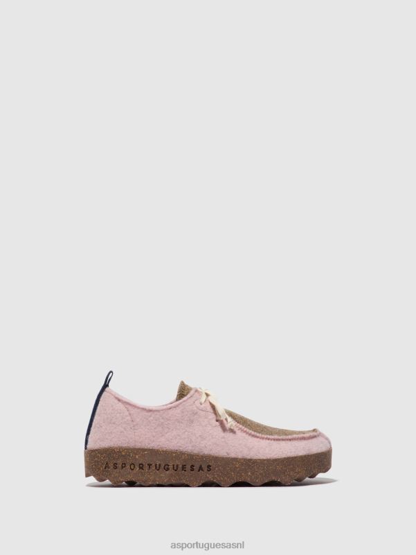 schoenen roze/taupekleurig vrouwen Asportuguesas veterschoenen chatten 6JPTP108 - Afbeelding 1