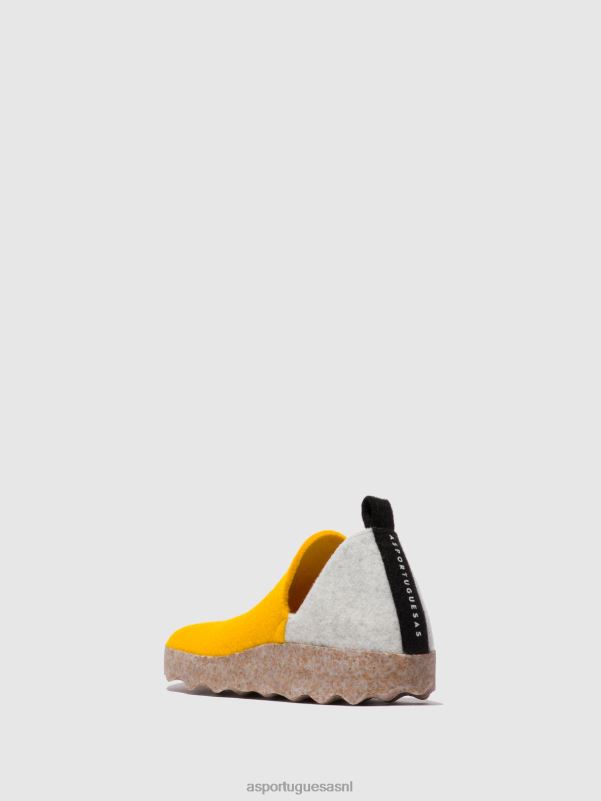 schoenen wit geel Heren Asportuguesas schoenen met ronde neus stad 6JPTP197 - Afbeelding 3
