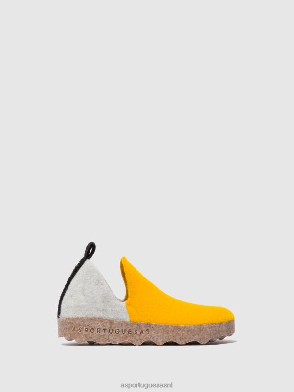 schoenen wit geel Heren Asportuguesas schoenen met ronde neus stad 6JPTP197 - Afbeelding 1