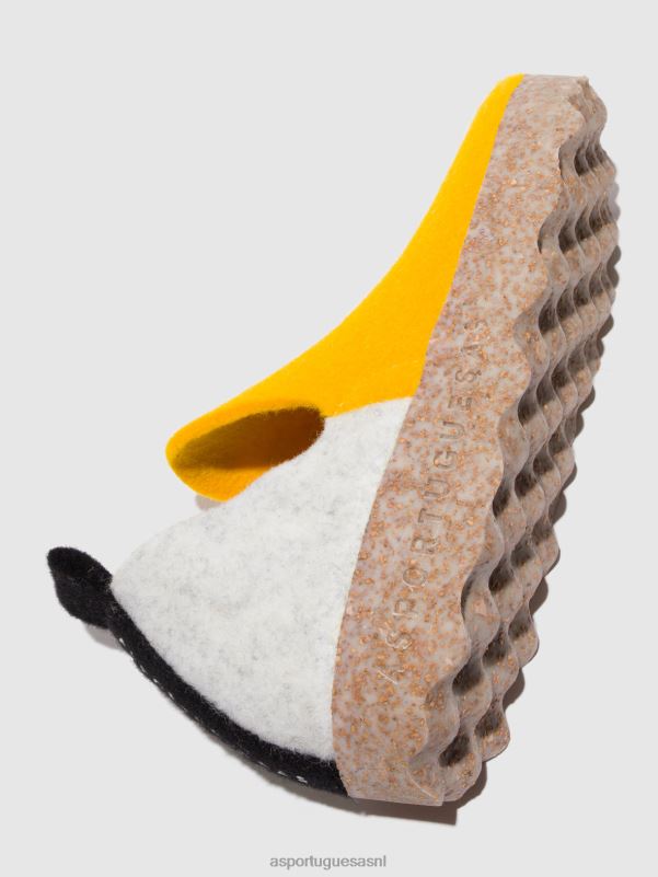 schoenen wit geel vrouwen Asportuguesas schoenen met ronde neus stad 6JPTP53 - Afbeelding 4