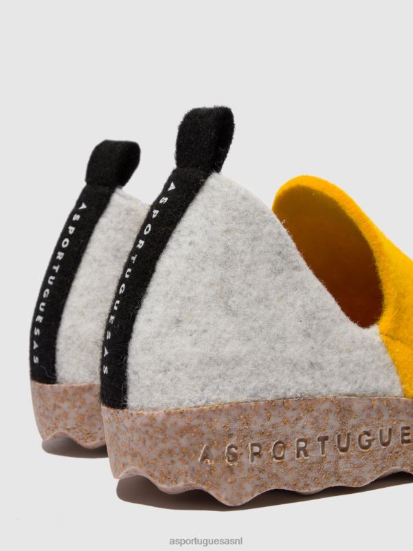 schoenen wit geel vrouwen Asportuguesas schoenen met ronde neus stad 6JPTP53 - Afbeelding 5