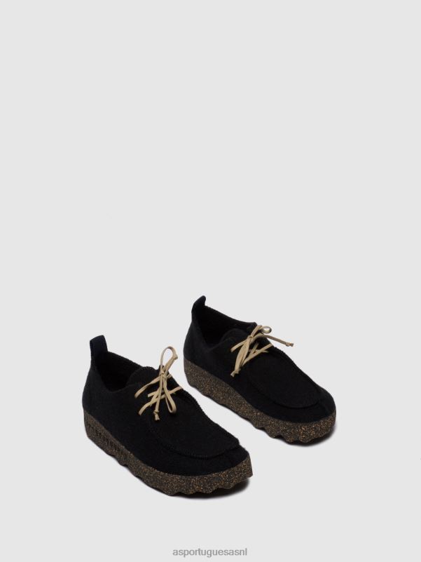 schoenen zwart Heren Asportuguesas schoenen met ronde neus chatten 6JPTP196 - Afbeelding 2