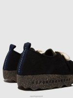 schoenen zwart/militair groen vrouwen Asportuguesas veterschoenen chatten 6JPTP106 - Afbeelding 5