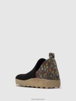 schoenen zwart vilt dehor vrouwen Asportuguesas schoenen met ronde neus stad 6JPTP107 - Afbeelding 3