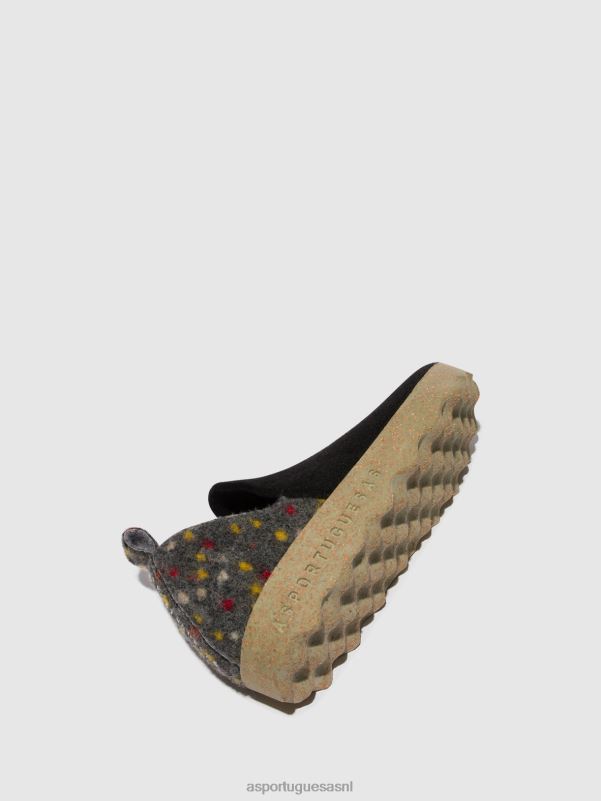 schoenen zwart vilt dehor vrouwen Asportuguesas schoenen met ronde neus stad 6JPTP107 - Afbeelding 4