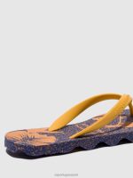 slippers blauwe en gele band Heren Asportuguesas strand slippers amazonia 6JPTP176 - Afbeelding 4