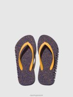 slippers blauwe en gele band Heren Asportuguesas strand slippers hobbelig 6JPTP174 - Afbeelding 2