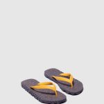 slippers blauwe en gele band Heren Asportuguesas strand slippers hobbelig 6JPTP174