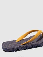 slippers blauwe en gele band Heren Asportuguesas strand slippers hobbelig 6JPTP174 - Afbeelding 3