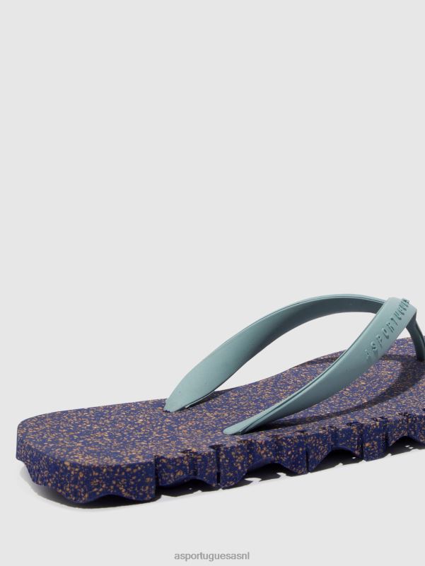slippers blauwe en wolkenband Heren Asportuguesas strand slippers hobbelig 6JPTP181 - Afbeelding 4