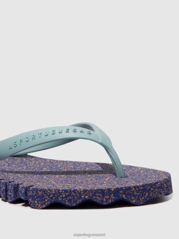 slippers blauwe en wolkenband Heren Asportuguesas strand slippers hobbelig 6JPTP181 - Afbeelding 5
