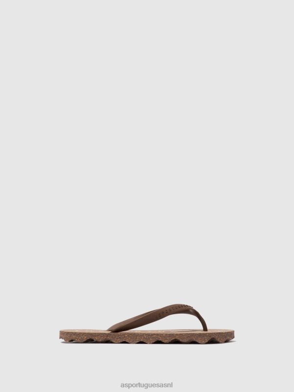 slippers bruine en bruine band Heren Asportuguesas basis voor strandslippers 6JPTP170 - Afbeelding 2