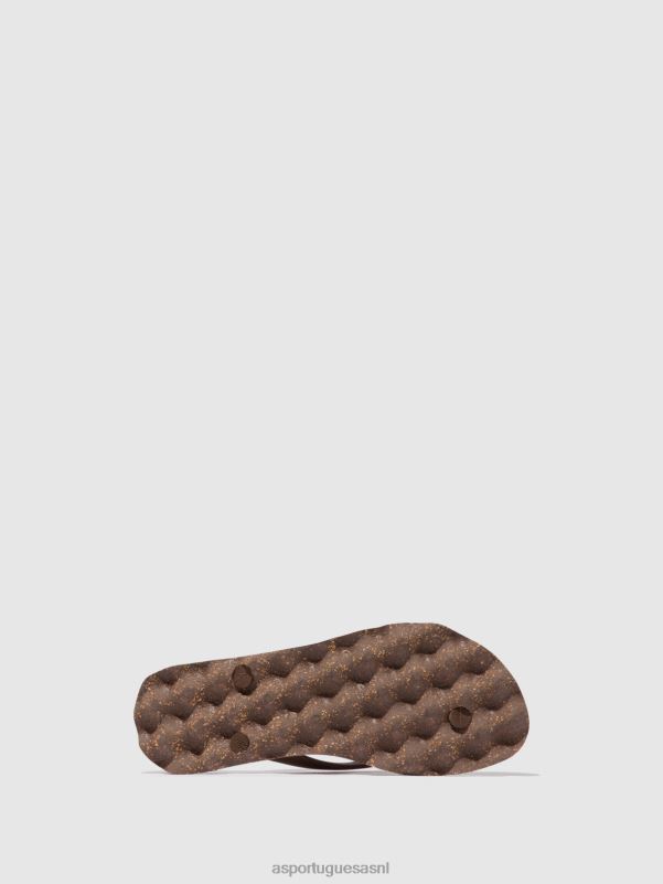 slippers bruine en bruine band Heren Asportuguesas basis voor strandslippers 6JPTP170 - Afbeelding 3