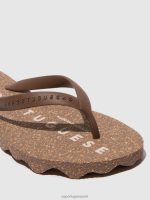 slippers bruine en bruine band Heren Asportuguesas basis voor strandslippers 6JPTP170 - Afbeelding 5
