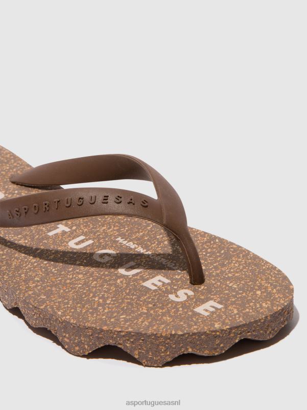 slippers bruine en bruine band Heren Asportuguesas basis voor strandslippers 6JPTP170 - Afbeelding 5