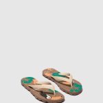 slippers bruine en creme band Heren Asportuguesas strand slippers amazonia 6JPTP186
