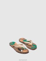 slippers bruine en creme band Heren Asportuguesas strand slippers amazonia 6JPTP186