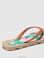 slippers bruine rubberen band vrouwen Asportuguesas strand slippers eiken 6JPTP2 - Afbeelding 3